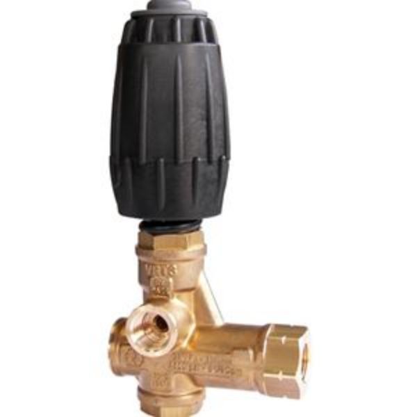 Picture of Adjustable Unloader Valve - 3/8" in x 3/8" out - Black Spring 300bar Bypass C/W Knob