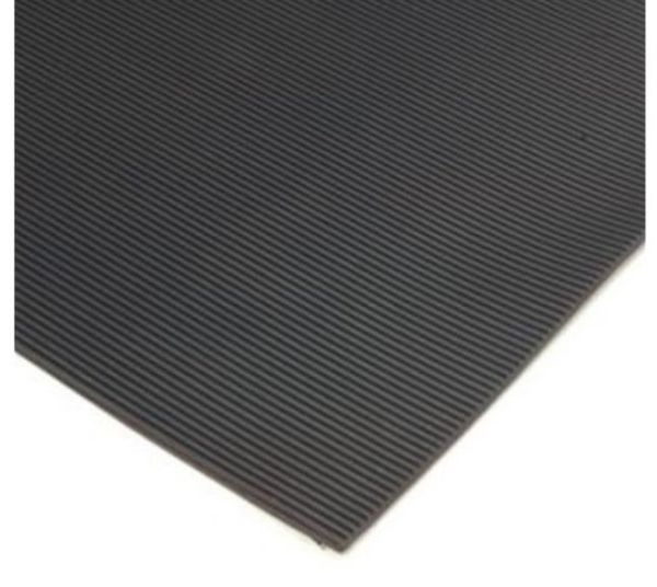 Picture of 3mm x 1000mm - Fluted Rubber Matting - Black Fine Ribbed N11 / (Per linear MT)