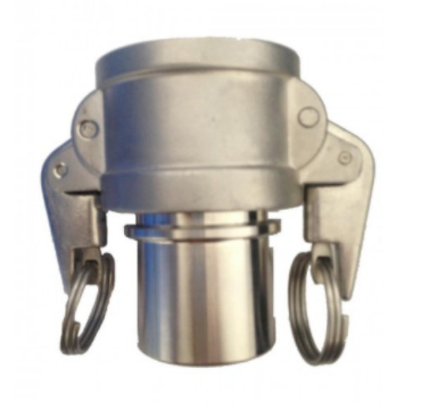 Picture of 2" Cam & Groove Coupling EN Type C SS - Female Cam with security lock and smooth hose tail 50mm for safety clamps, NBR gasket.
